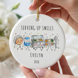 Tischdekoration Lunch Lady 'Serving Up Smiles' Keramik Ornament