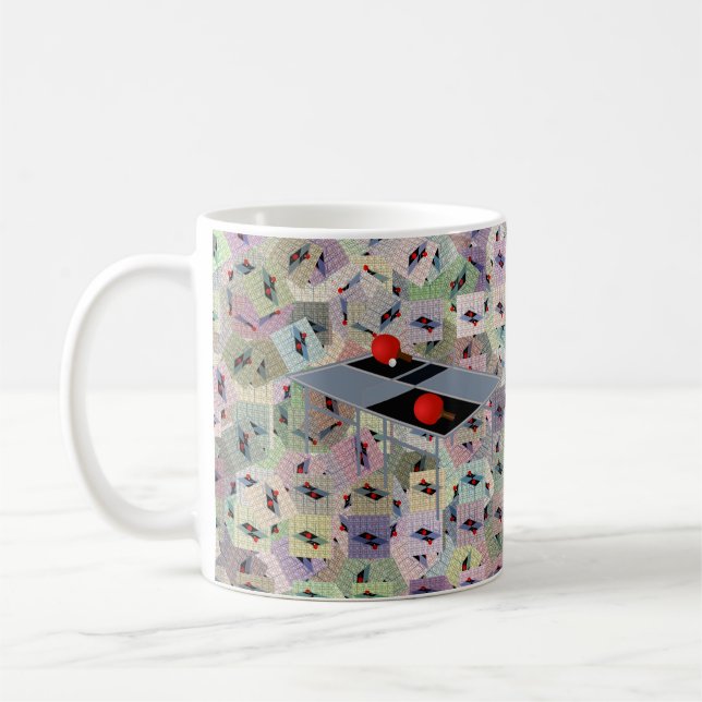 Tische mit Pong, Tasse mit Kaffee (Links)