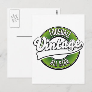 Tischfußball Vintage All-Star-Logo Postkarte