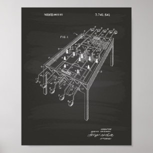 Tischfußballspiel 1973 - Kunstkhalkboard Poster