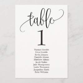 Tischkarte für Sitzplätze Schöne Kalligrafie Einladung