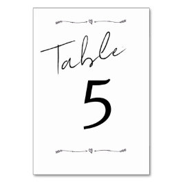 Tischkarte Hochzeit Minimalistisch moderne Kalligr Tischnummer