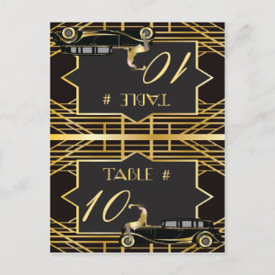 Tischkarte im Stil der roaring Twenties Gatsby Postkarte