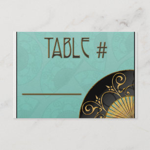 Tischkarten Fan Elegant (Blau) Einladung