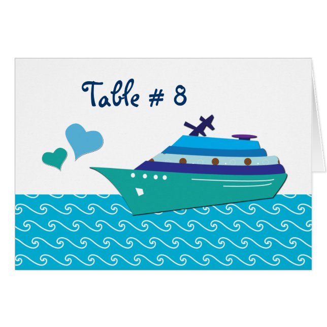 Tischkarten für Kreuzfahrtschiffe (Vorderseite (Horizontal))