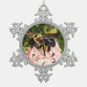 Tischler-Biene ~ Zinnverzierung Schneeflocken Zinn-Ornament