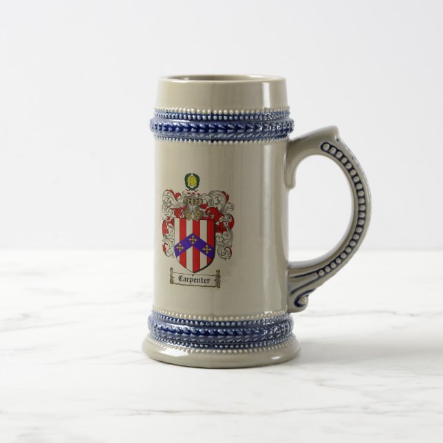 TISCHLER-FAMILIENWAPPEN - TISCHLER-WAPPEN BIERGLAS (Rechts)