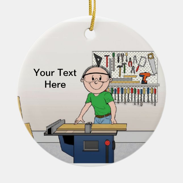 Tischler - Mann Keramikornament (Vorne)