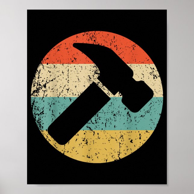 Tischler Vintage Retro Hammer Poster (Vorne)