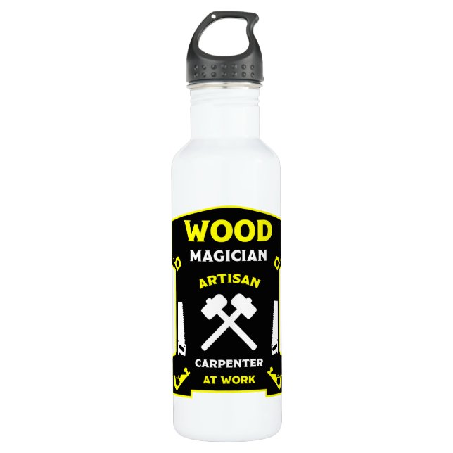 Tischlerei und Holzbearbeitung Edelstahlflasche (Vorderseite)
