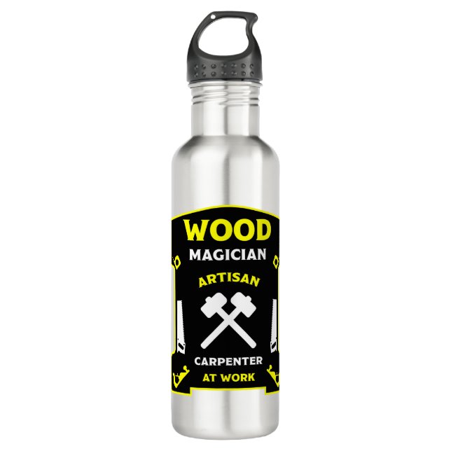 Tischlerei und Holzbearbeitung Edelstahlflasche (Vorderseite)