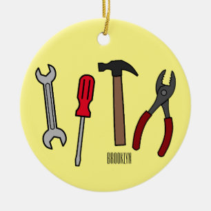 Tischlerwerkzeuge Cartoon-Illustration Keramik Ornament