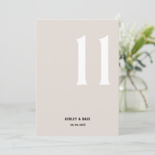 Tischnummer 11 Fett Beige Hochzeit Tischnummer