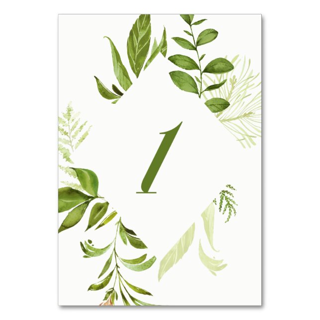 Tischnummer 1: Aquarellfarben (Wild grün) (Vorderseite)