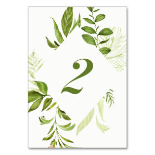 Tischnummer 2: Wasserfarben, Wild grün, Foliage