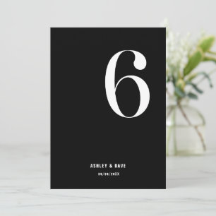 Tischnummer 6 Fett Schwarze Hochzeit Tischnummer