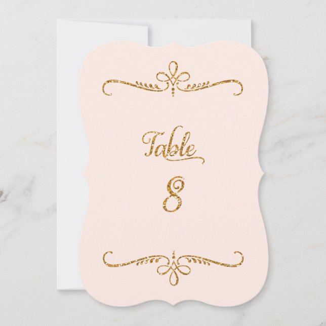 Tischnummer 8, Extravagante Script Letters Empfang (Vorderseite)