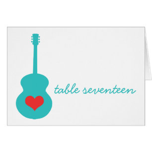 Tischnummer Aqua/Red Guitar