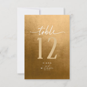 Tischnummer Aquarellfarben Herbst Gold-ID786