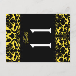 Tischnummer aus Gelb und Schwarz