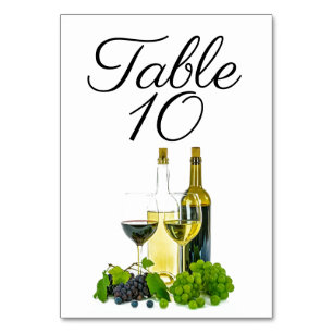 Tischnummer aus Rot oder Weißwein