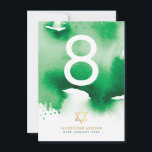 TISCHNUMMER Bar Mitzvah Stern Grün Aquarell<br><div class="desc">HINWEIS - DIE SCHÖNE GOLDFOLIENWIRKUNG IST EIN DRUCKENDES BILD Verwenden Sie diese trendigen kleinen TISCHNUMMERN als Teil Ihrer Veranstaltung. Sie müssen die Tischnummern selbst auf jeder Karte ändern und sie dem Warenkorb hinzufügen:) Als Vorlage können Sie ganz einfach Ihre eigenen Daten hinzufügen, oder auf den Knopf anpassen und Text, Schriftart,...</div>
