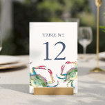 Tischnummer Blue Crab<br><div class="desc">Mit dieser personalisierten Hochzeitskarte für den Strand, die Teil der Hochzeitssuite für Küstenkrebs von Do Tell A Belle ist, können Sie Ihre Hochzeitsfeier am Strand noch angenehmer gestalten. Mit meinen originalen Aquarellbildern in lebhaften Rot-, Blau-, Türkis- und Grüntönen beinhaltet diese Karte Ihre Tischnummer, Namen und das Hochzeitstermin für eine individuelle...</div>