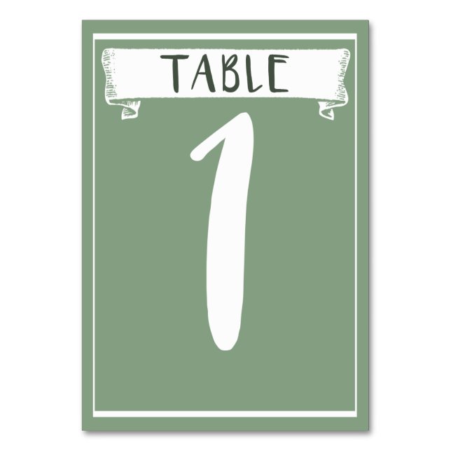 Tischnummer Card - 1 (Vorderseite)