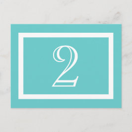Tischnummer Card - Aqua - Anpassbar