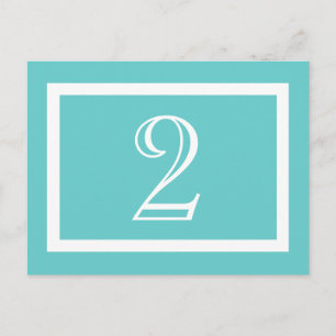 Tischnummer Card - Aqua - Anpassbar