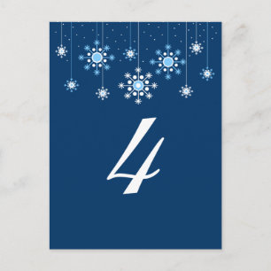 Tischnummer Card für Winterhochzeiten