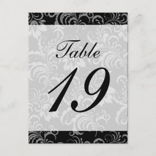 Tischnummer "Damask Background" (schwarz / weiß)
