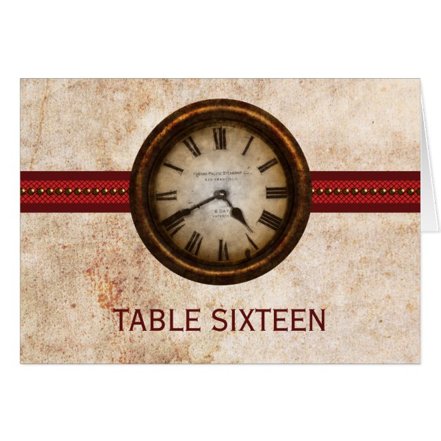 Tischnummer der antiken Uhr, rot (Vorderseite (Horizontal))
