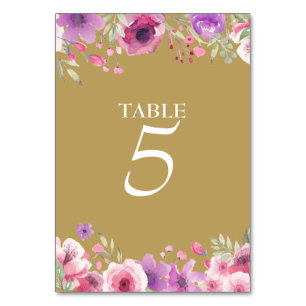 Tischnummer der Aquarellfarben-Rose zum 50. Jubilä
