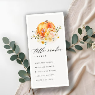 Tischnummer der Blumenkürbis