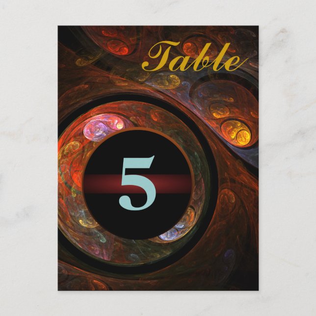 Tischnummer der Flüssigkeitsanbindung Postkarte (Vorderseite)