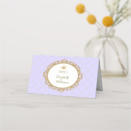 Tischnummer der lila Gold Princess-Platzkarten Platzkarte