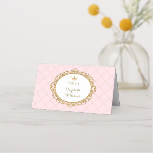 Tischnummer der Rosa-Gold-Princess-Platzkarten Platzkarte