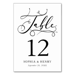 Tischnummer der Schwarzweißkalligraphie