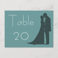 Tischnummer der Silhouette "Braut und Boden" Postk