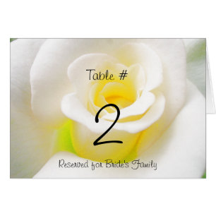Tischnummer des Empfangs White Rose
