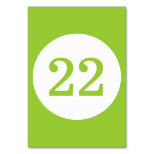 Tischnummer des grünen und weißen Kreises von Appl