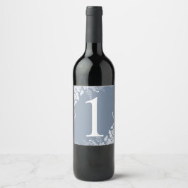 Tischnummer des Weinetiketts | Weinberg (Dusty Blu Weinetikett