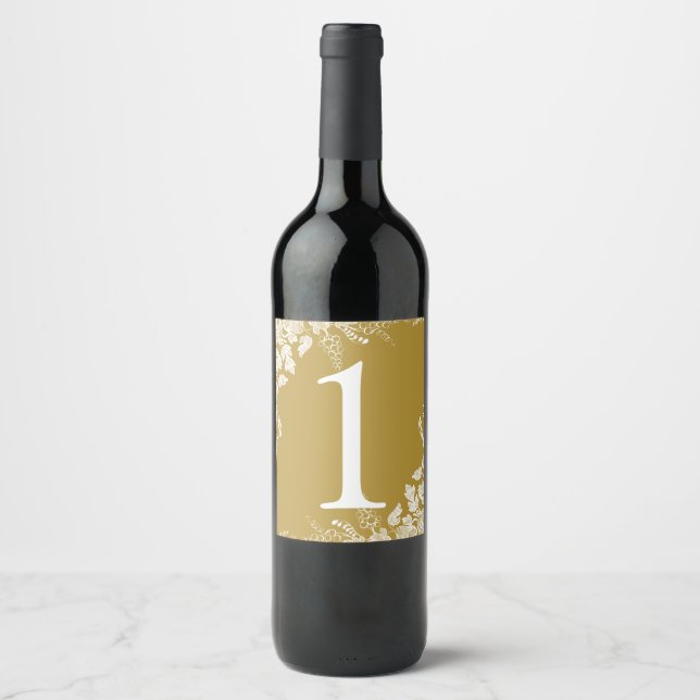 Tischnummer des Weinetiketts | Weinberg (Flachgold Weinetikett (Vorderseite)