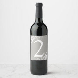Tischnummer des Weinetiketts | Weinberg (grau) Weinetikett