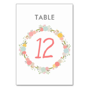 Tischnummer Floral Wreath