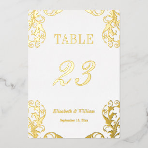 Tischnummer "Foil Damask"-12x18