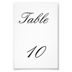 Tischnummer Fotodruck
