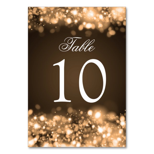 Tischnummer funkelnd Lights Gold (Vorderseite)