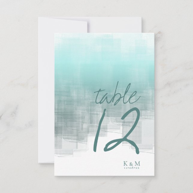 Tischnummer für Aquarellbilder Aquamarin ID774 (Vorderseite)